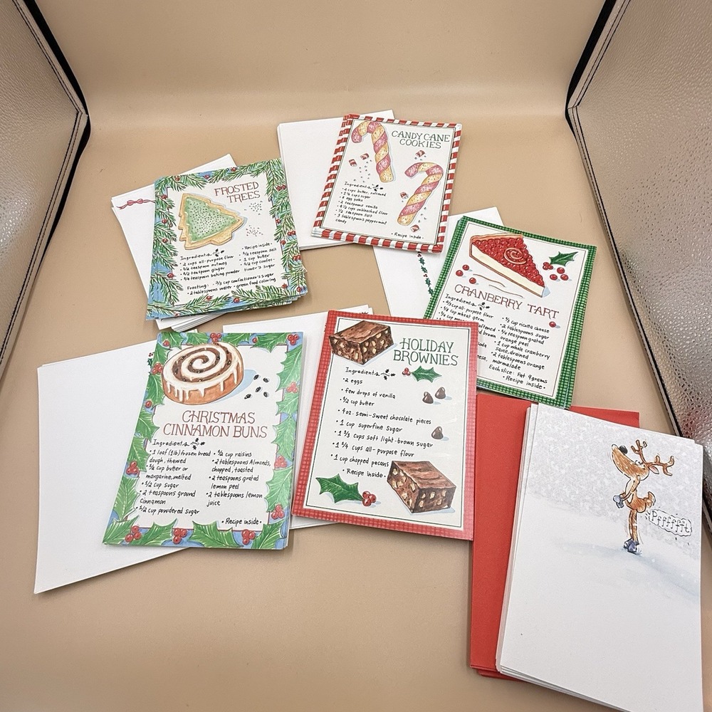 Vintage Christmas Cards Recipe Special American Greetings Hallmark Crown Lot 25+